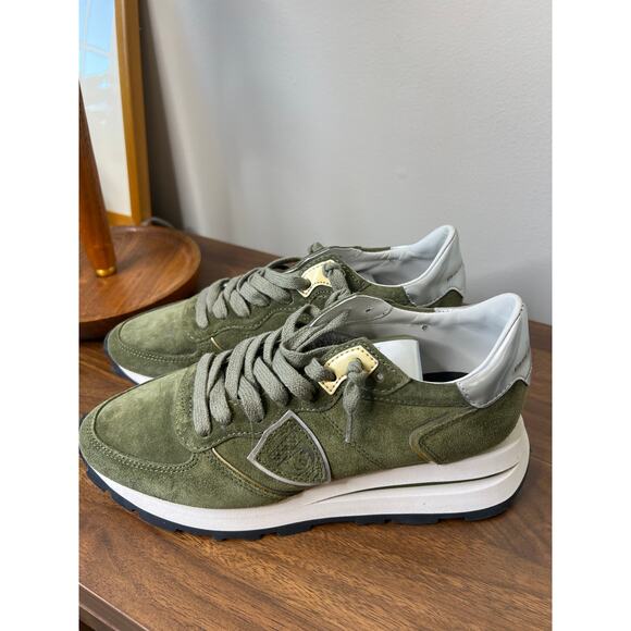 NEW Philippe Model Paris Tropez Haute Low-top Sneakers Women's Green Size: 7 - Picture 6 of 9